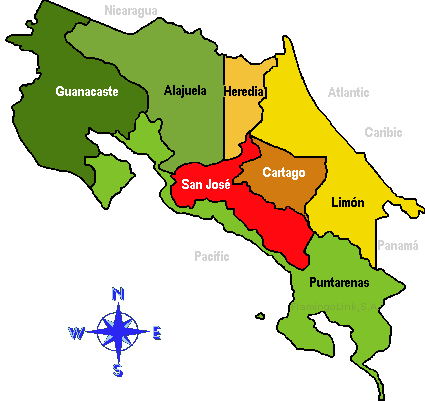 COSTA RICA, America | MAPAS DE