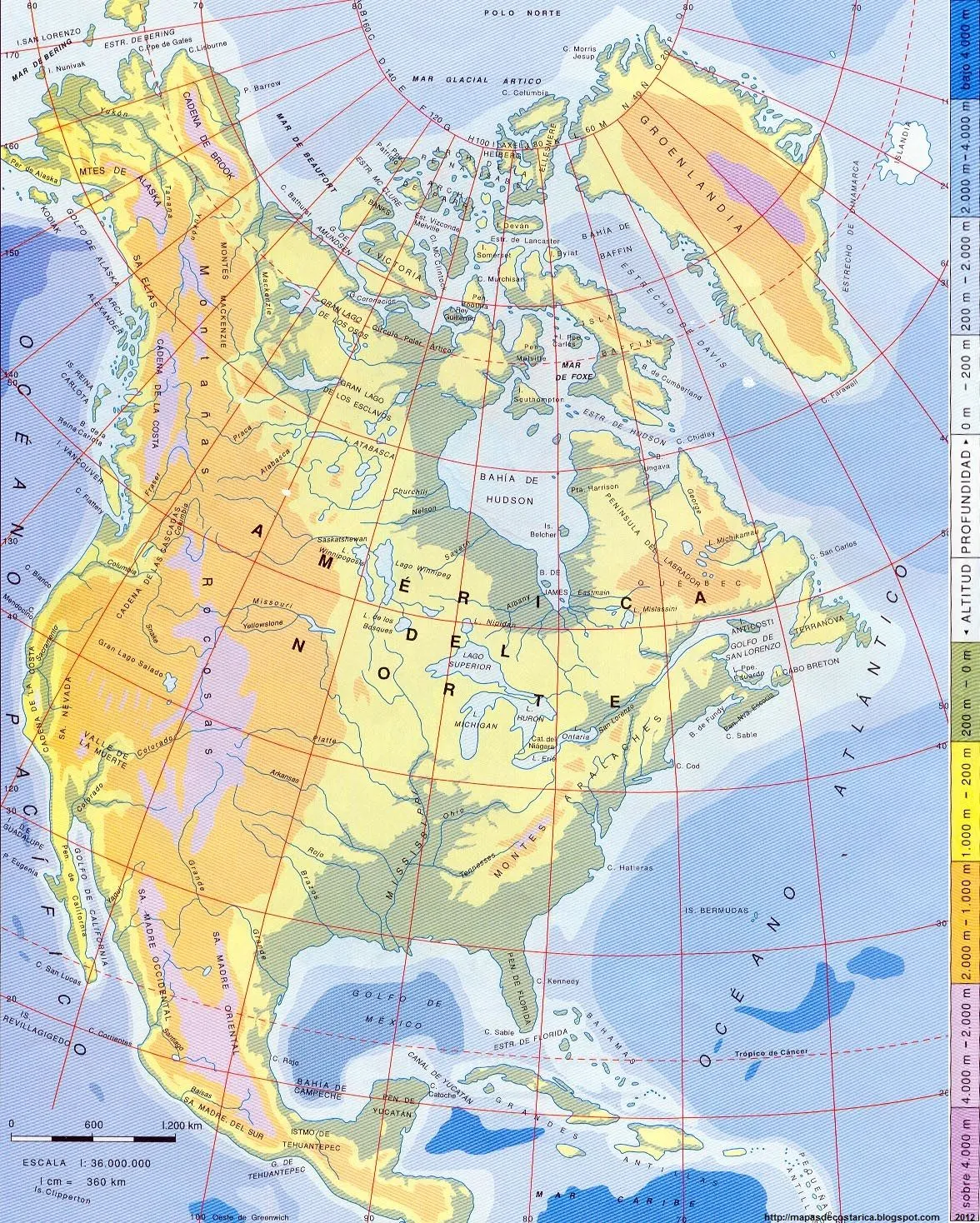 MAPAS DEL MUNDO: NORTEAMERICA, Subcontinente de America MAPAS DEL MUNDO: NORTEAMERICA, Subcontinente de America