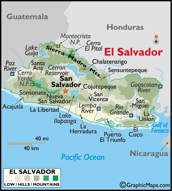 MAPAS DE: EL SALVADOR, America