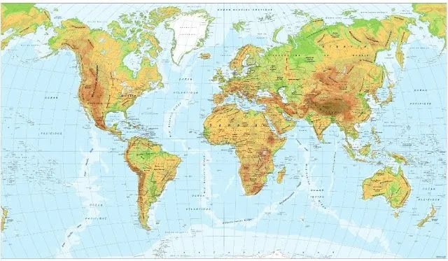 Planisferio Mapa Mudo Físico y Político | Cuponera de Descuento