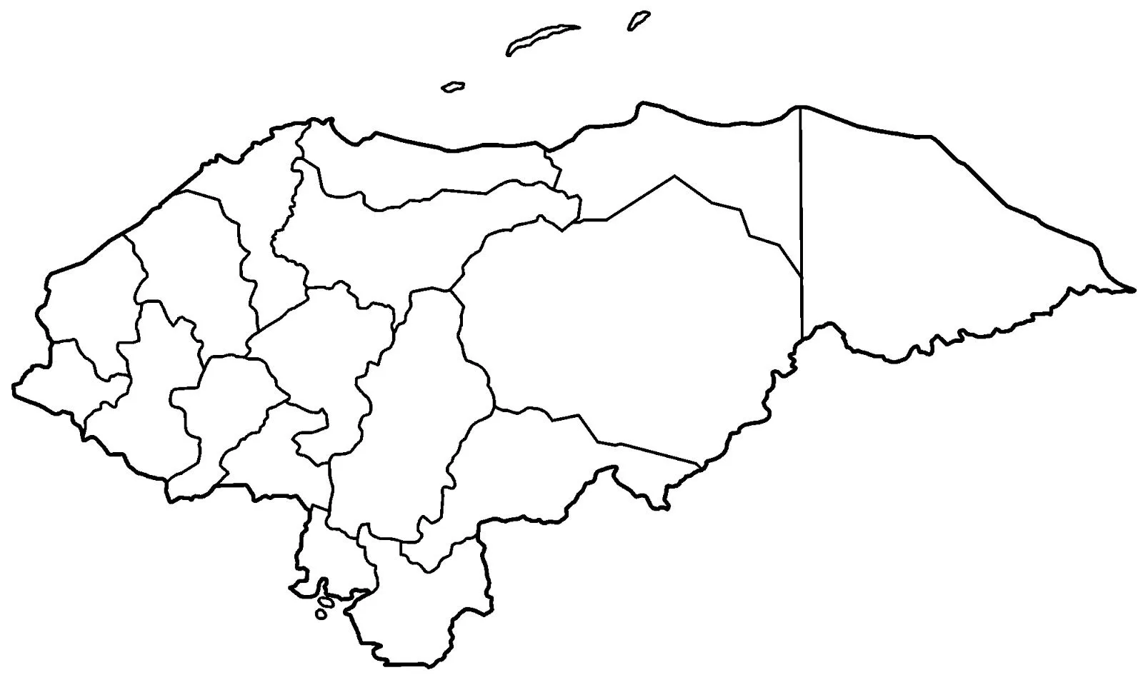 Mapas de Honduras: Mapa de honduras para colorear Mapas de Honduras: Mapa de honduras para colorear