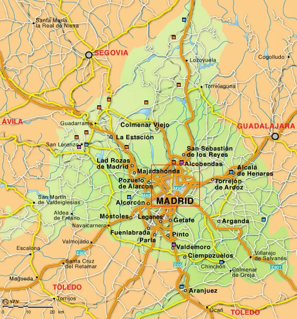 Mapas de Madrid - España - Europa