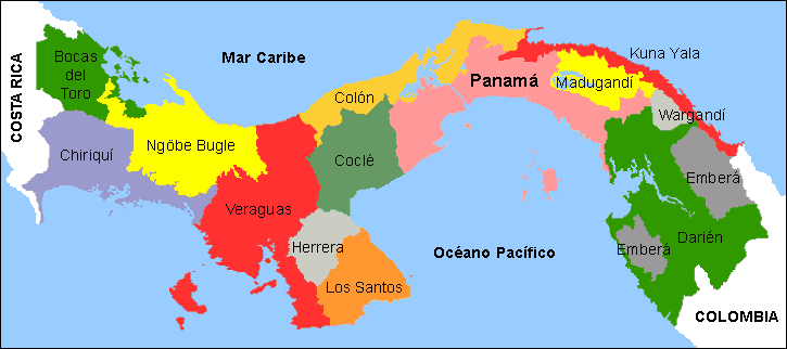 Mapas: Mapa de Panamá con División Política