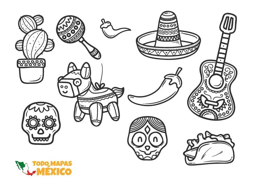 Mapas de México para colorear | Todo Mapas México Mapas de México para colorear | Todo Mapas México