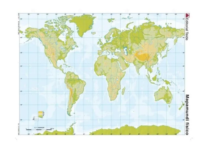 MAPAS MUDOS FÍSICOS DEL MUNDO Y ESPAÑA.