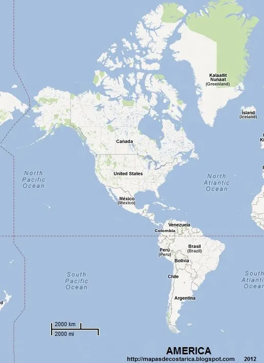 MAPAS DEL MUNDO: AMERICA