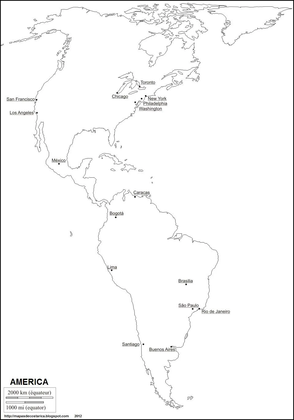 MAPAS DEL MUNDO: AMERICA