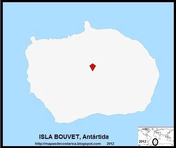 MAPAS DEL MUNDO: ISLA BOUVET, Antartida