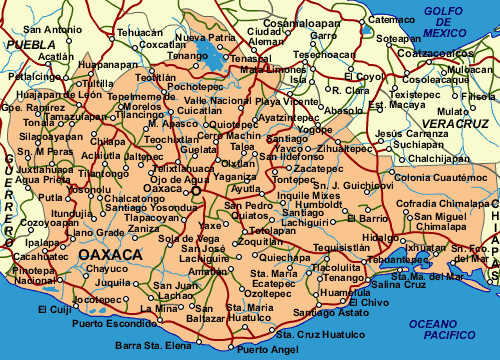 Mapas de Oaxaca | Travelguía Mexico