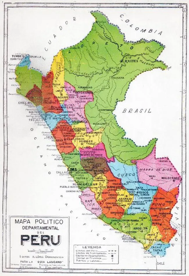 Mapas del Perú en el siglo XX.- El Perú en 1906, 1913, 1921, 1940 ...