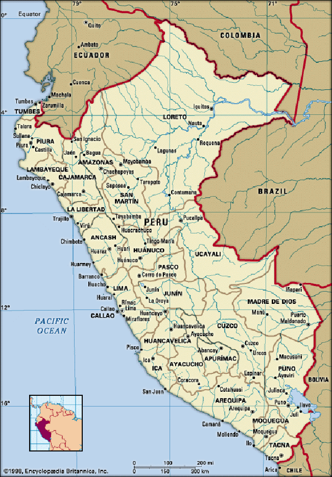 Mapas del Perú en el siglo XX.- El Perú en 1906, 1913, 1921, 1940 ...
