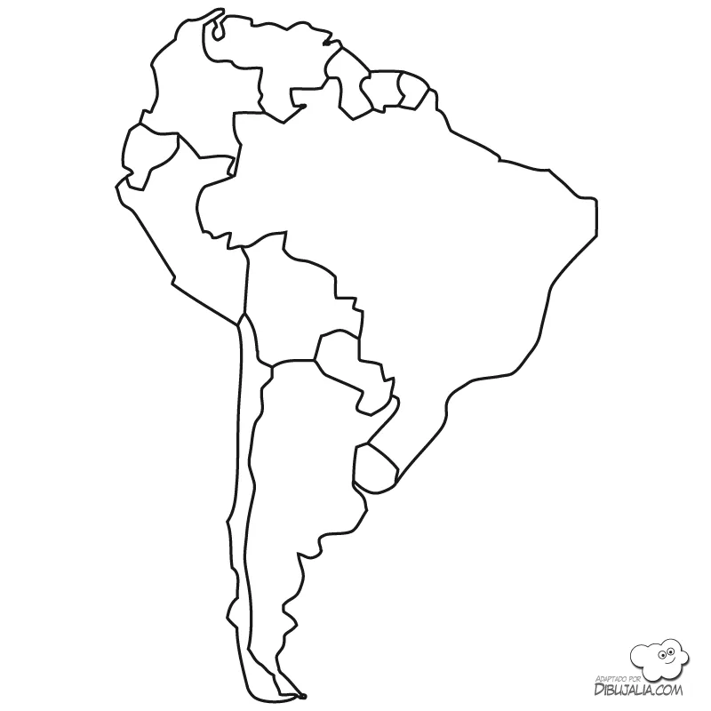 Mapas políticos de América del Sur para colorear | Colorear imágenes
