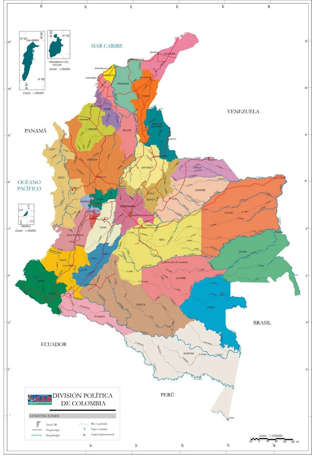 Mapas políticos de Colombia - Imagui