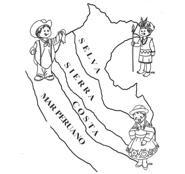 Mapas de las regiones del Perú para colorear - Perú mi país Mapas de las regiones del Perú para colorear - Perú mi país
