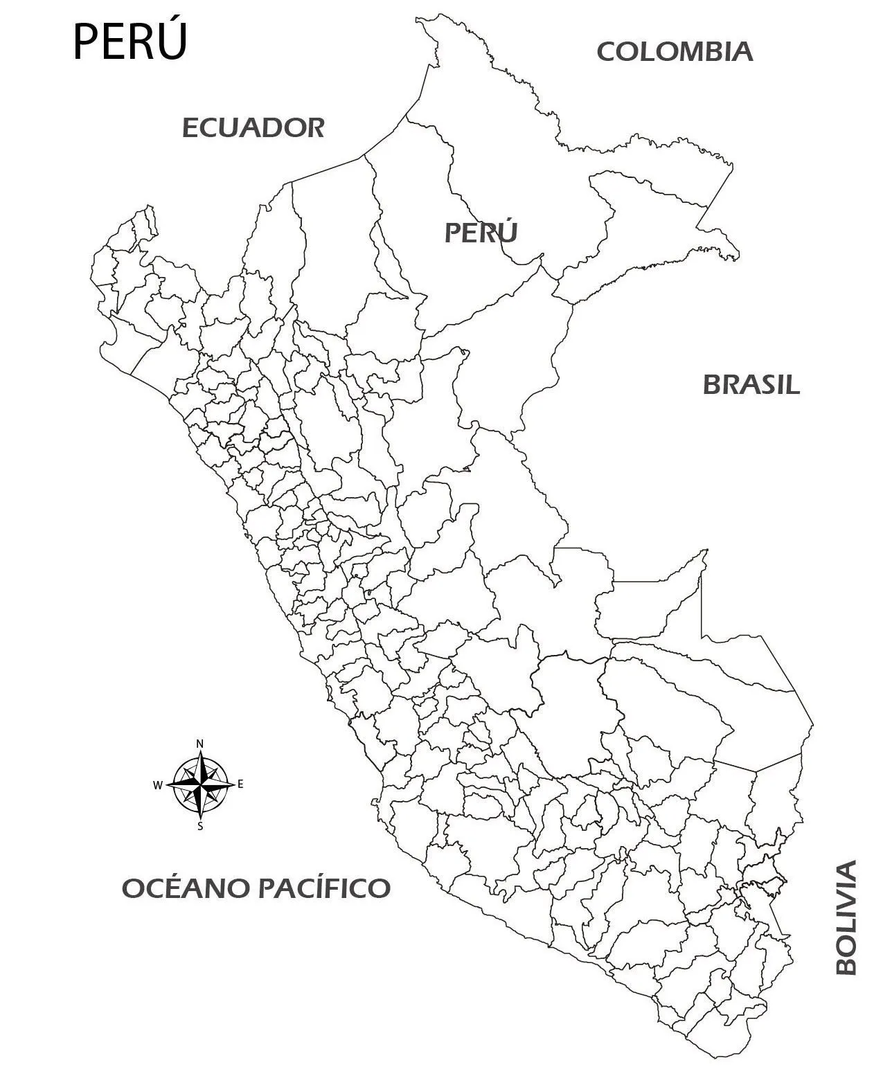 Mapas de las regiones del Perú para colorear - Perú mi país