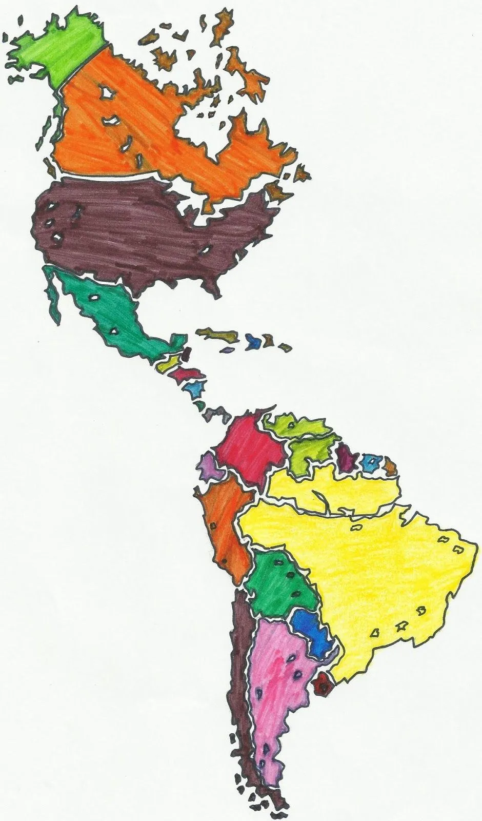 Mapa continente americano paises - Imagui