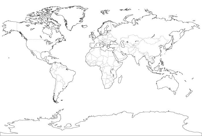 Mapas vectorizados en blanco de todo el mundo | CosasSencillas.Com