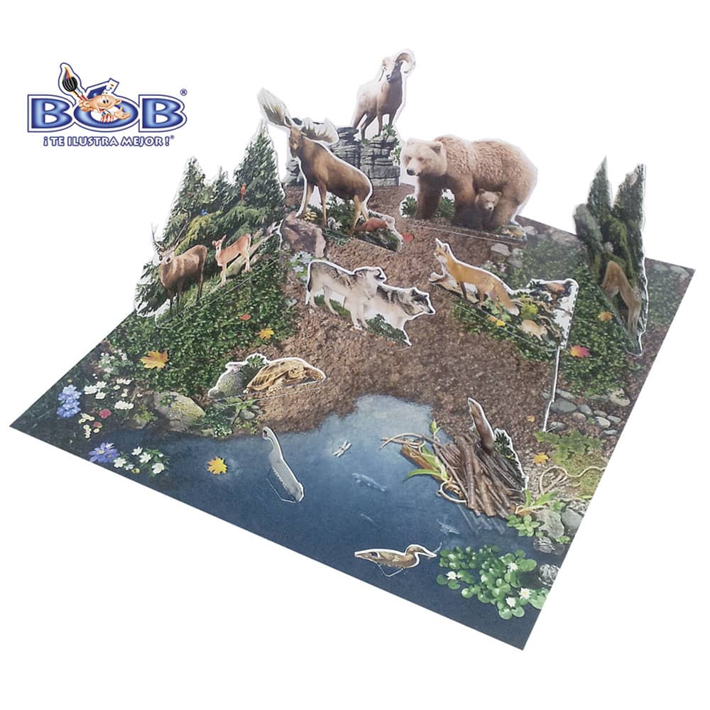 Maqueta para Armar Animales del Bosque con 3 Bob