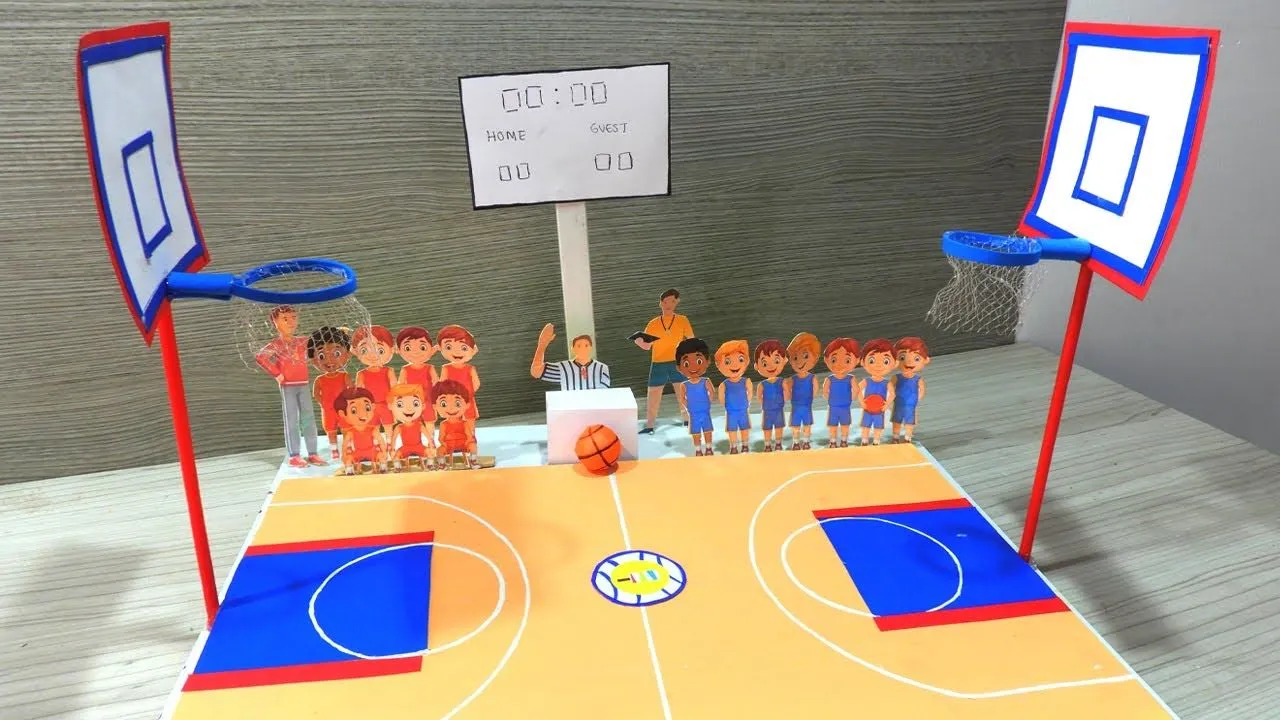 MAQUETA CANCHA DE BASKETBALL / Manualidades creativas - YouTube MAQUETA CANCHA DE BASKETBALL / Manualidades creativas - YouTube