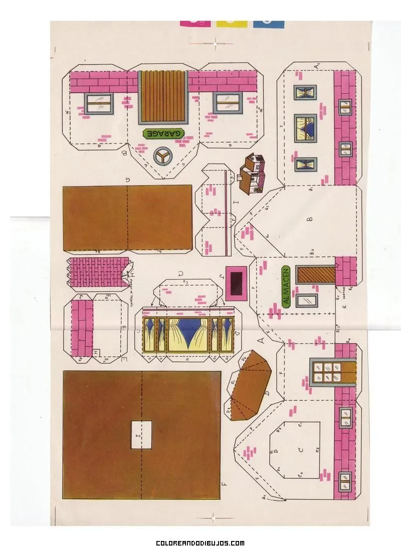 Maqueta de casita para armar - Dibujos para colorear Maqueta de casita para armar - Dibujos para colorear