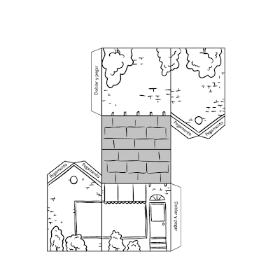 MAQUETA DE CASITA RECORTABLE PARA PINTAR Y MONTAR : RECORTABLES ...