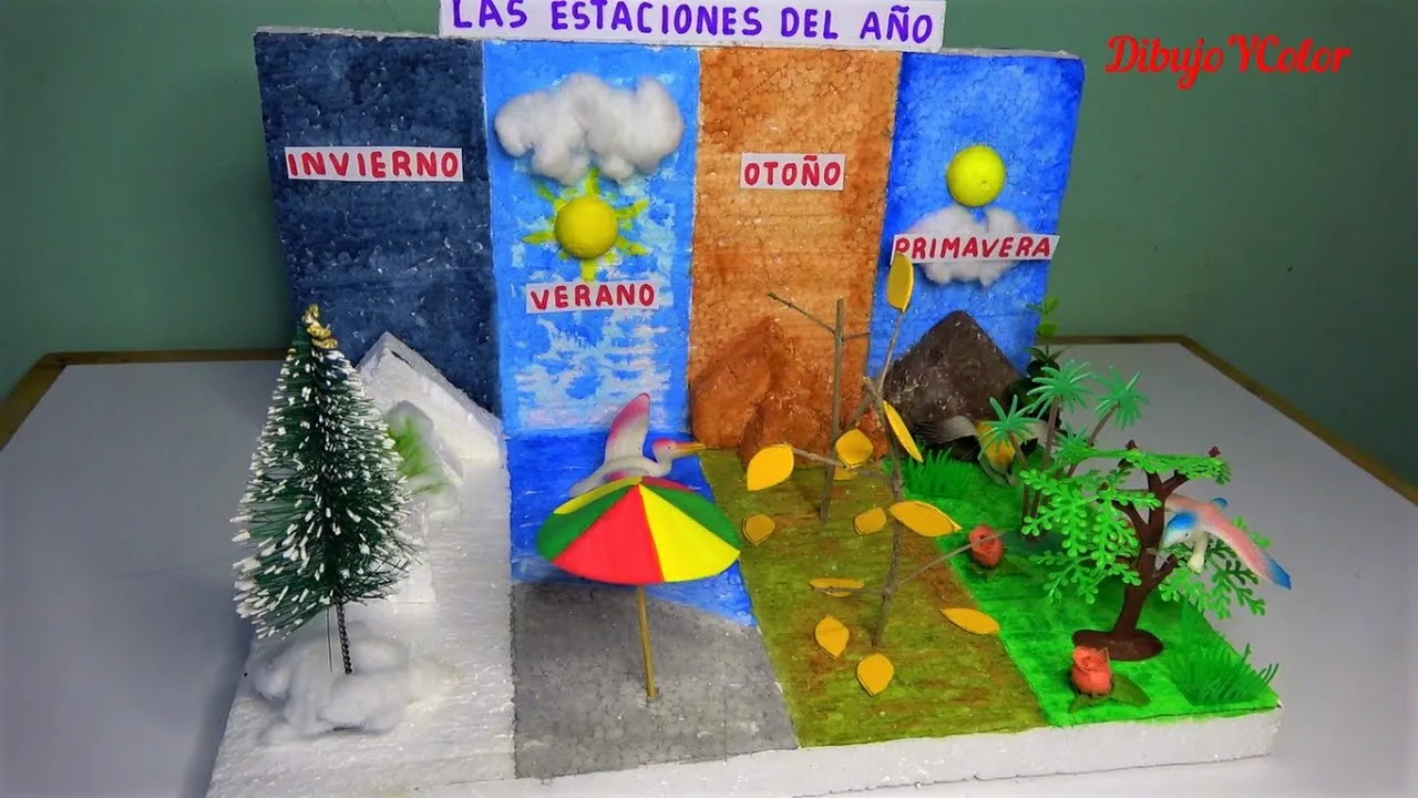 Como hacer MAQUETA de las ESTACIONES del AÑO / mockup of the seasons of the years - YouTube Como hacer MAQUETA de las ESTACIONES del AÑO / mockup of the seasons of the years - YouTube