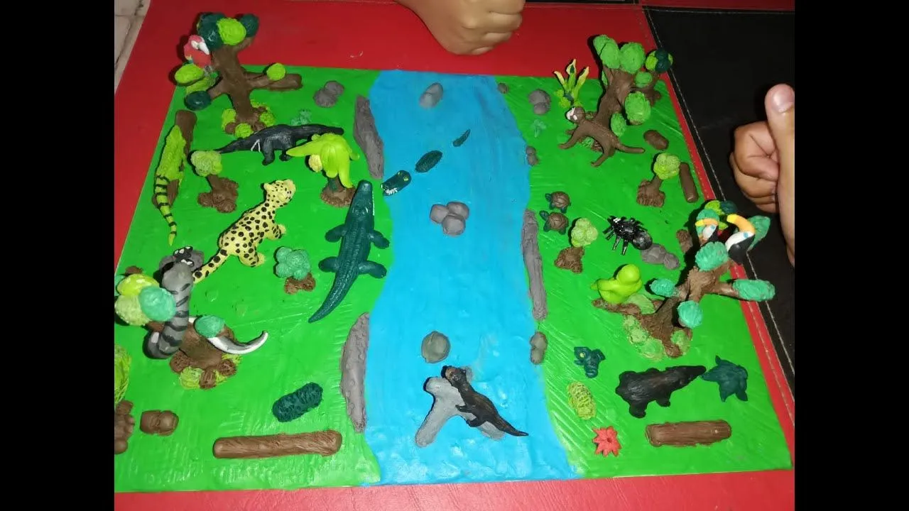Maqueta de plastilina de la selva húmeda - YouTube Maqueta de plastilina de la selva húmeda - YouTube