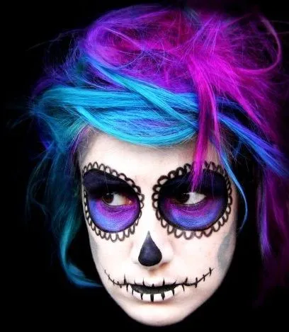 Maquillaje artístico de calavera. | Día de Muertos y Halloween ...