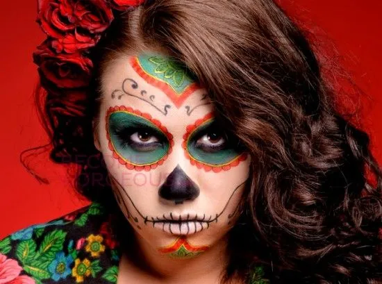 Maquillaje de calavera mexicana para Halloween 2013 | Cien por ...