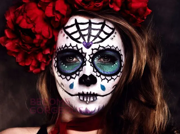 Maquillaje de calavera mexicana para Halloween 2013 | Cien por ...