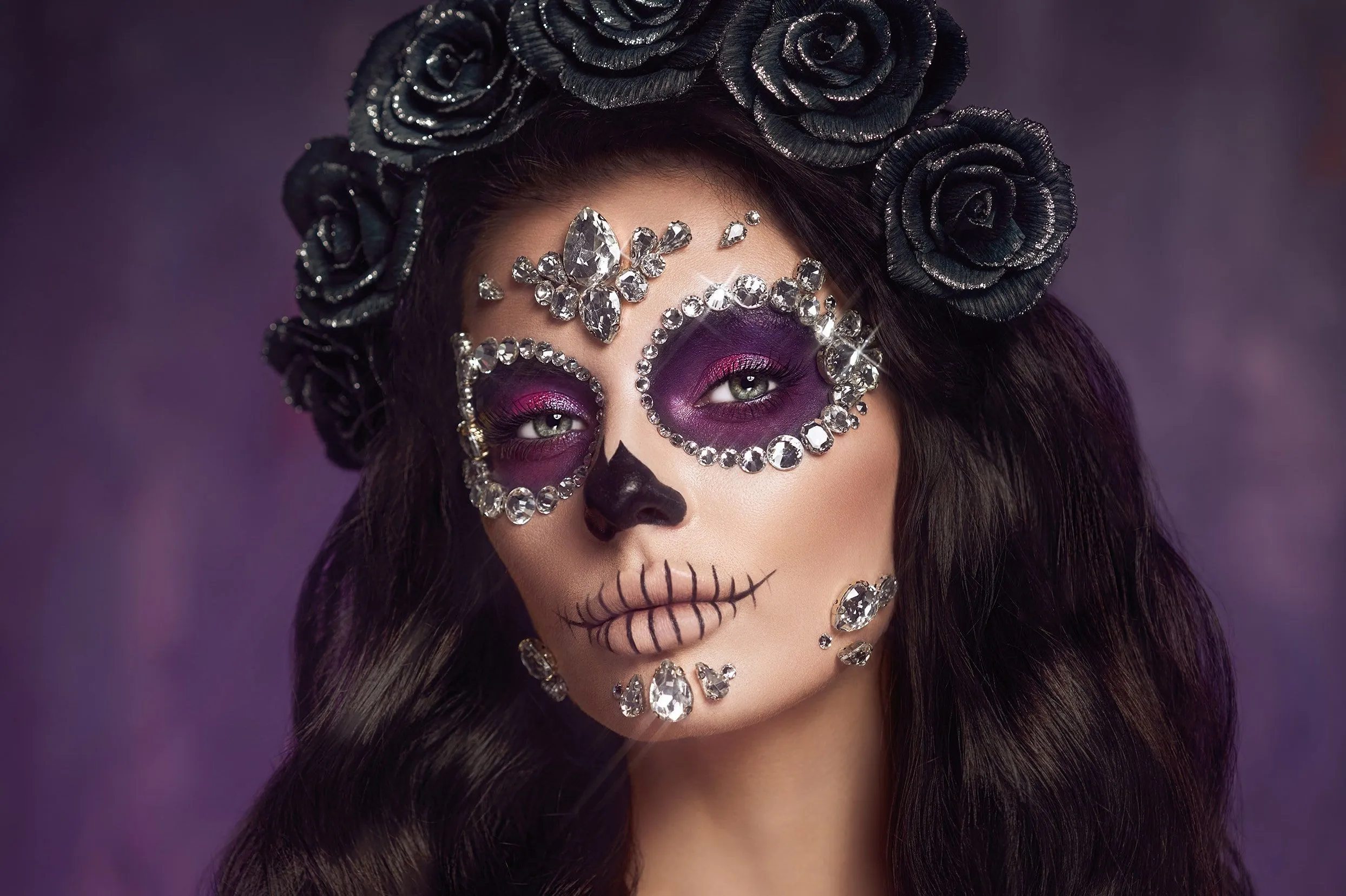 Maquillaje de Catrina con piedras: 5 ideas que lucen de un millón de  dólares | Glamour