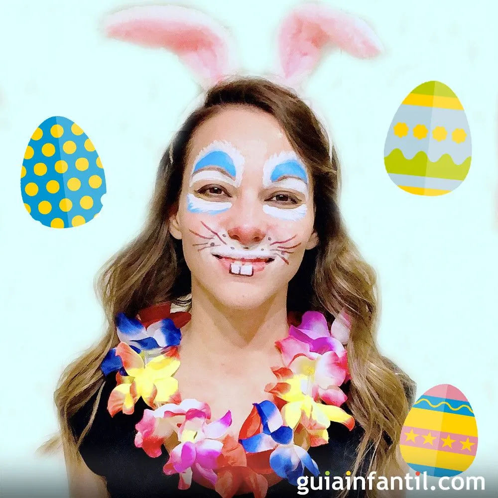 Maquillaje de conejo de Pascua sencillo, casero y muy tierno para niños Maquillaje de conejo de Pascua sencillo, casero y muy tierno para niños