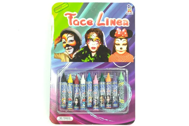 MAQUILLAJE FACE LINE PARA TIRAR LINEAS, ESTUCHE CON 10 CRAYOLAS ... MAQUILLAJE FACE LINE PARA TIRAR LINEAS, ESTUCHE CON 10 CRAYOLAS ...
