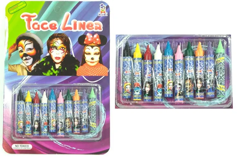 MAQUILLAJE FACE LINE PARA TIRAR LINEAS, ESTUCHE CON 10 CRAYOLAS ... MAQUILLAJE FACE LINE PARA TIRAR LINEAS, ESTUCHE CON 10 CRAYOLAS ...