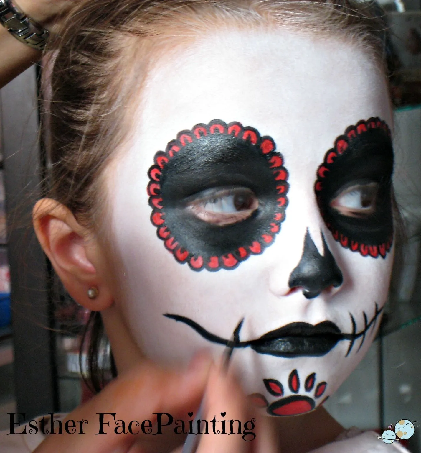 MAQUILLAJE DE HALLOWEEN PARA NIÑOS - CALAVERA MEXICANA