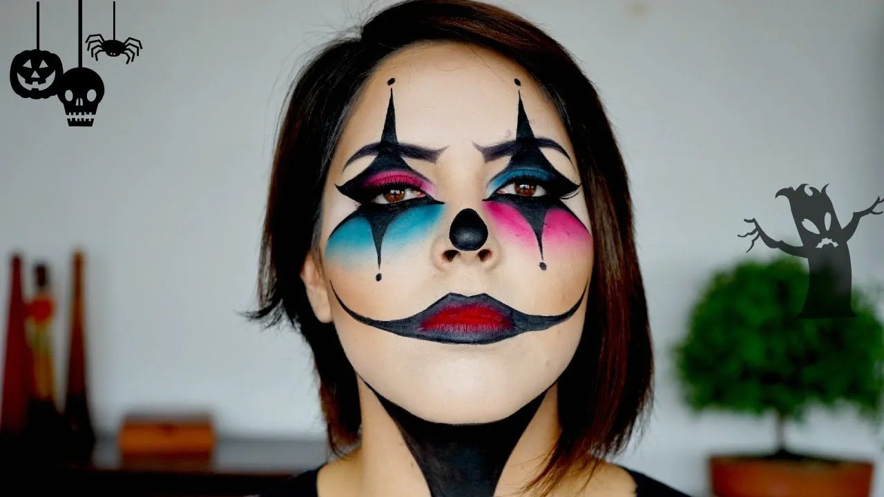Maquillaje de Halloween - Payaso / Arlequín Malvado - YouTube Maquillaje de Halloween - Payaso / Arlequín Malvado - YouTube