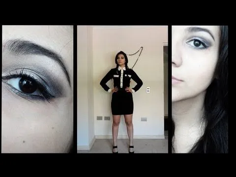 Maquillaje y outfit Merlina Addams ♥ Serie Halloween - YouTube