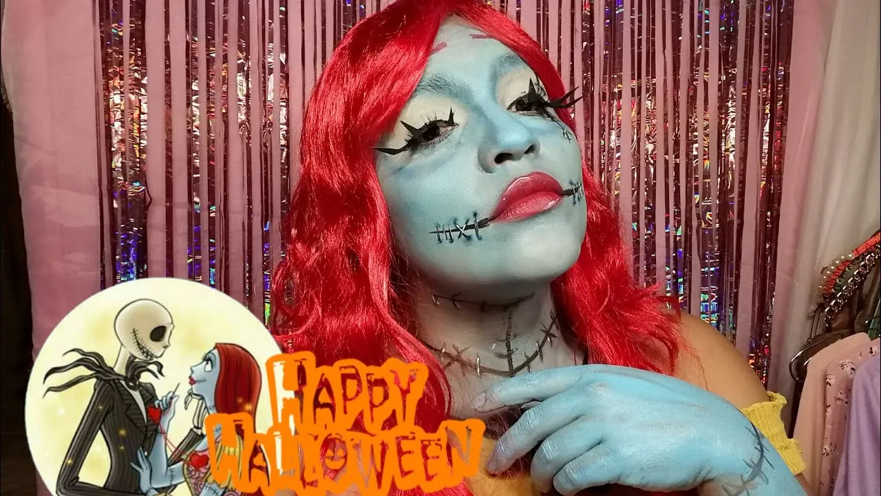 MAQUILLAJE SALLY||LA novia de JACK||maquillaje de halloween||tutorial MAQUILLAJE SALLY||LA novia de JACK||maquillaje de halloween||tutorial