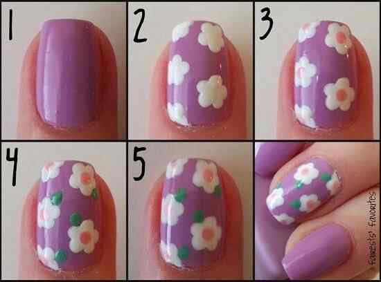Maquillaje de uñas floral paso a paso | Decoración de Uñas ...