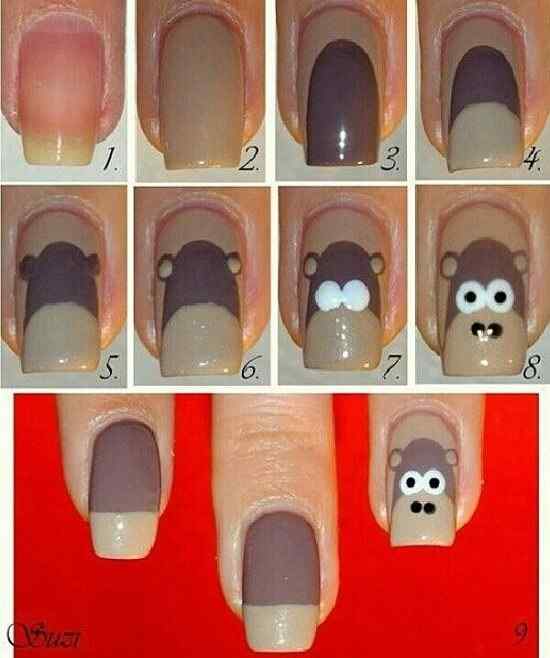 Maquillaje de uñas de mono paso a paso | Decoración de Uñas ...