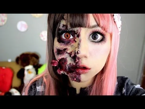 maquillaje Zombie ♥ Miku, muñeca zombie - YouTube maquillaje Zombie ♥ Miku, muñeca zombie - YouTube