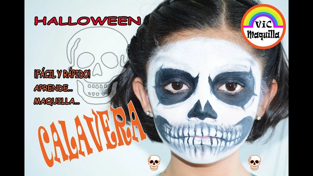 Cómo maquillar de CALAVERA, paso a paso/Pintacaritas: - YouTube Cómo maquillar de CALAVERA, paso a paso/Pintacaritas: - YouTube