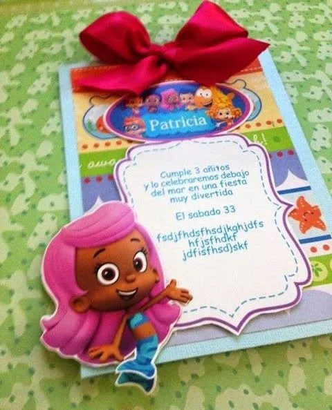 Mara Handmade : Invitación Bubble Guppies
