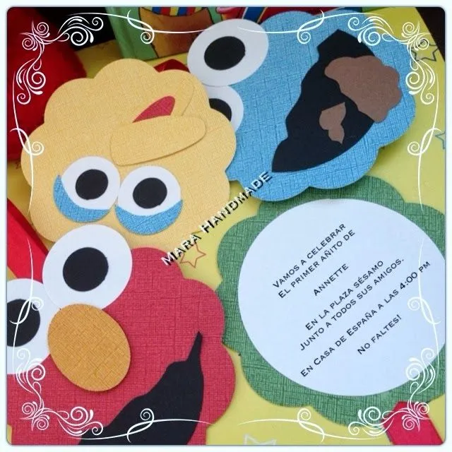 Mara Handmade : Invitación Elmo y Plaza Sésamo Mara Handmade : Invitación Elmo y Plaza Sésamo