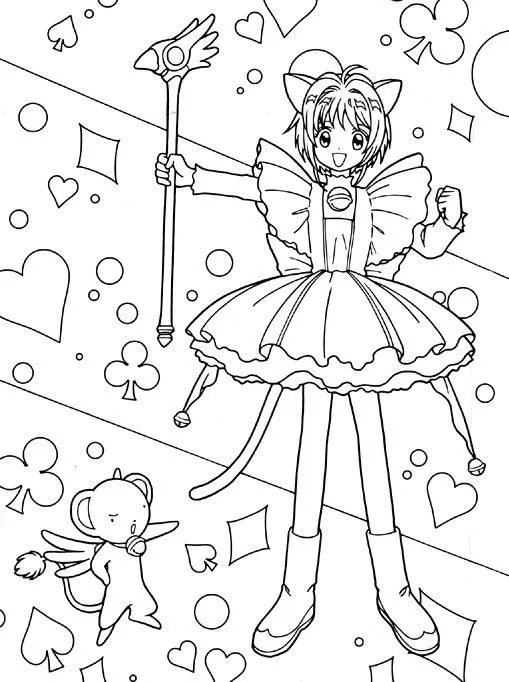 El MARAVILLOSO MUNDO DE SAKURA - imagenes para pintar El MARAVILLOSO MUNDO DE SAKURA - imagenes para pintar