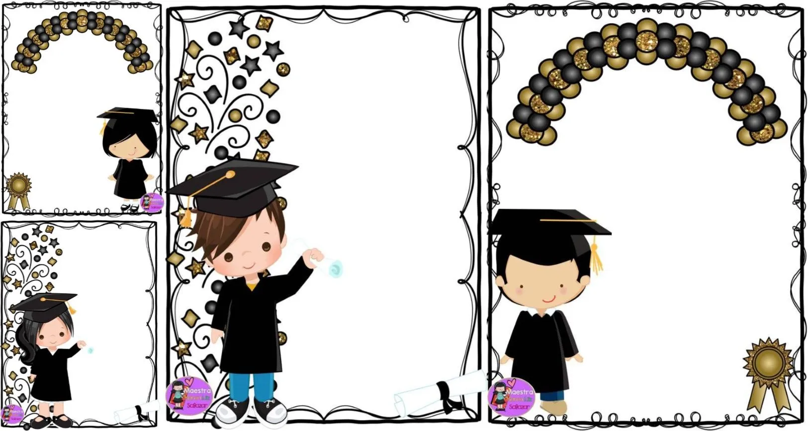 Maravillosos diseños para imprimir en carpetas o hojas para graduación | Material Educativo Maravillosos diseños para imprimir en carpetas o hojas para graduación | Material Educativo