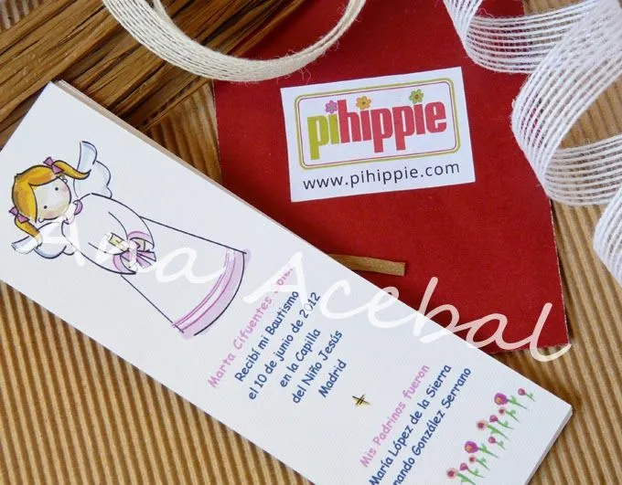 Marca páginas de Bautizo. www.pihhippie.com Marca páginas de Bautizo. www.pihhippie.com