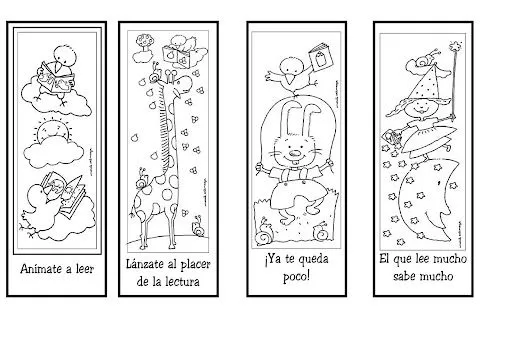 MARCA PAGINAS PARA COLOREAR