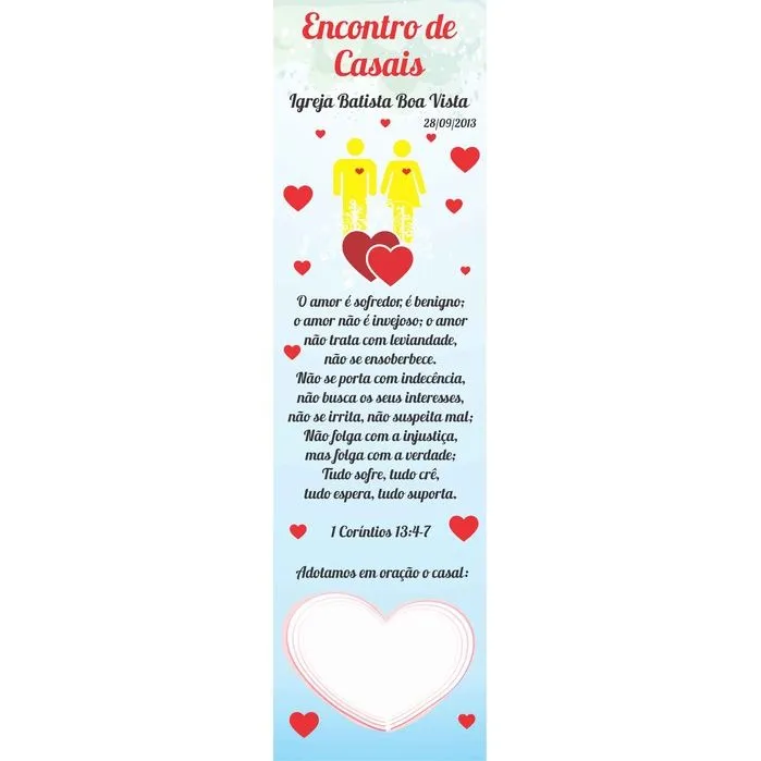 Marcador De Bíblia Para Encontro De Casais 18x5cm ( 50 Unidades) | Shopee  Brasil