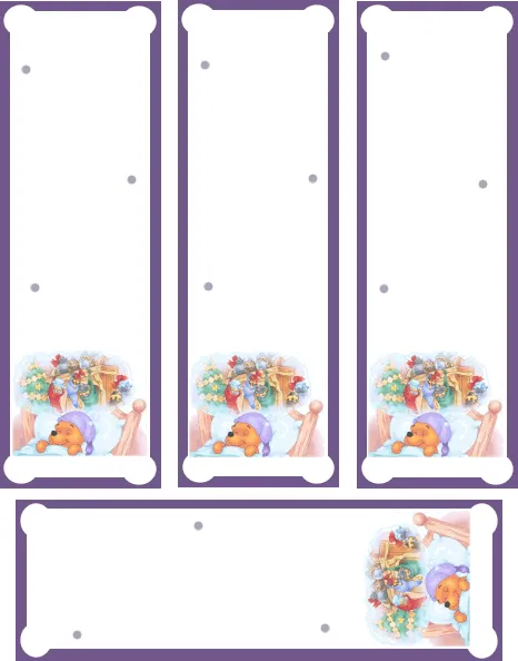 Marcadores de libros de Winnie The Pooh para Navidad Marcadores de libros de Winnie The Pooh para Navidad